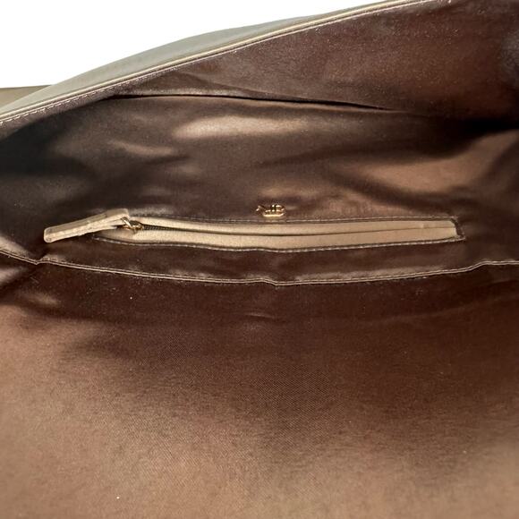 BANANA REPUBLIC Bronze Sequin Clutch Purse Wallet Satin Magnetic Close Formal - Picture 4 of 7